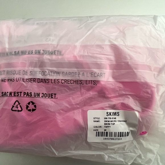 NEW SKIMS Bikini Swimsuit Taffy Micro Triangle Tie Top Beach Sz 3x taffy - Picture 5 of 5